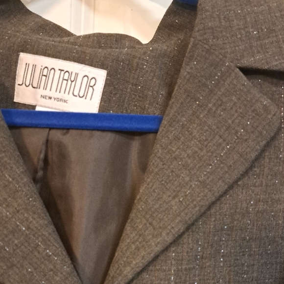 Julian Taylor Dark Brown Blazer with Subtle Stripes - Picture 2 of 4